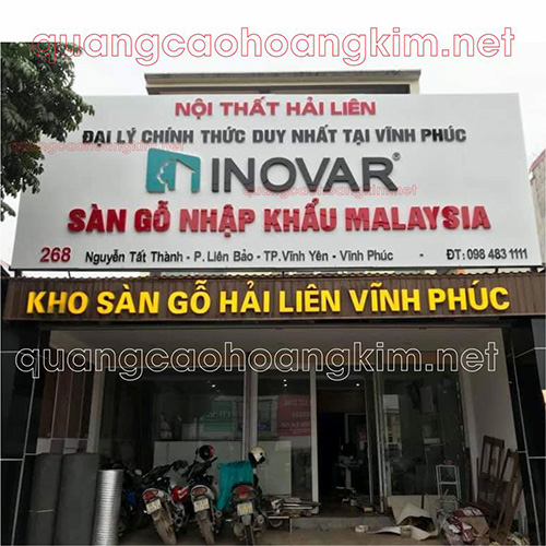 Biển nền Alu gắn logo, chữ nổi mica cực đẹp, bền